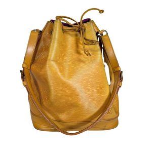 Authentic Louis Vuitton Shoulder Bag Tassili Noe Yellow Epi Used LV Handbag Vint